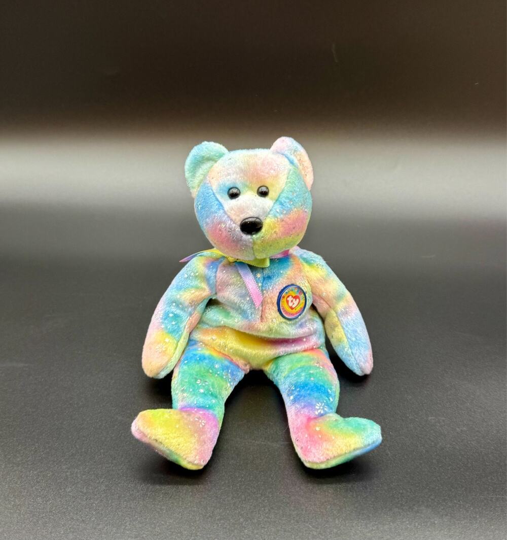 Ty Beanie Baby Clubby VI Rainbow Bear BBOC 2003 Sparkle Club Exclusive